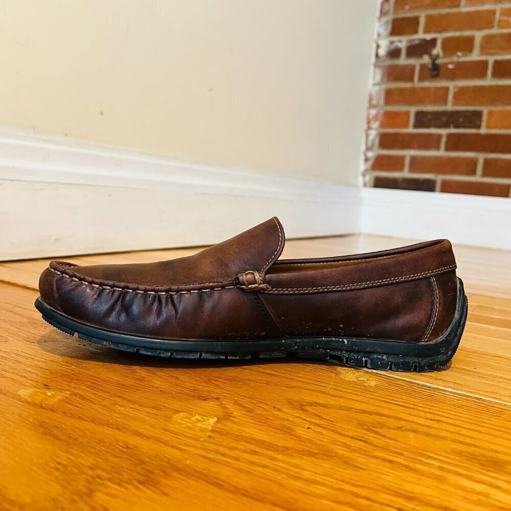 Men's ECCO Brown Leather Loafers Size 42 US 8.5 - Picture 4 of 16